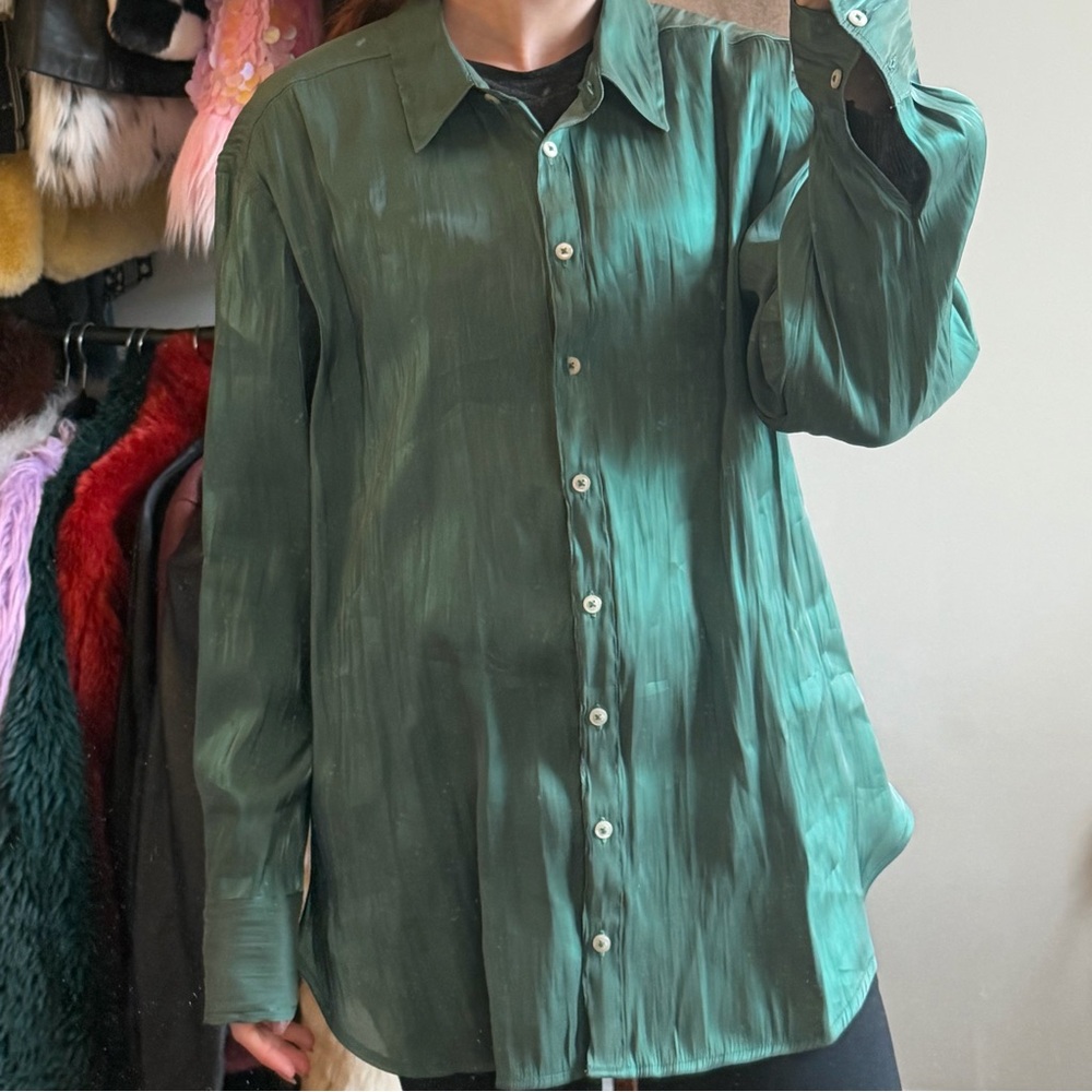 NWT Anthropologie Silk Button Down